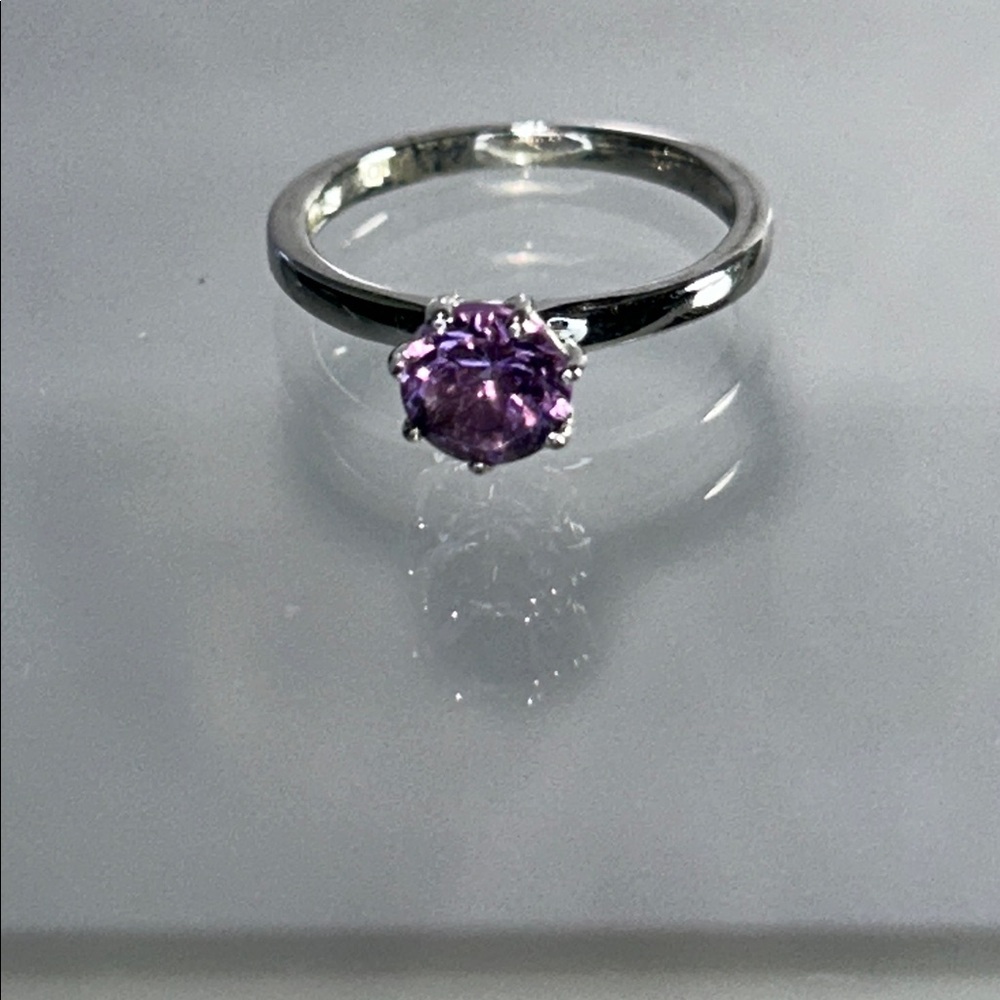 NWOT Sterling Silver Genuine Amethyst Gemstone Pinky Ring By The Gem Insider